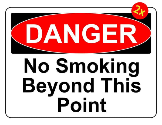 2X Danger No Smoking Beyond This Point Osha Decal Safety Sign Sticker