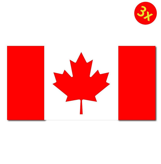 3X Canada Canadian Flag Decal Sticker Car Truck Window
