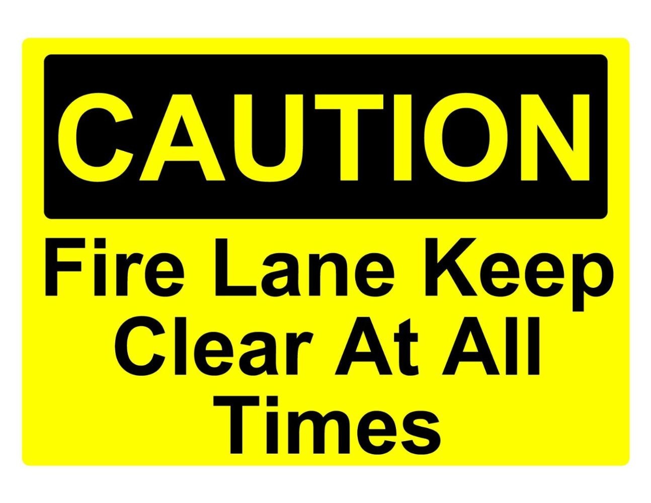 2x Caution Fire Lane Keep Clear Osha Decal Safety Sign Sticker Decal