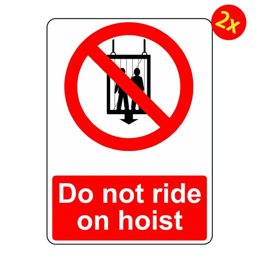 2x Do Not Ride on Hoist Osha Decal Safety Sign Sticker Decal