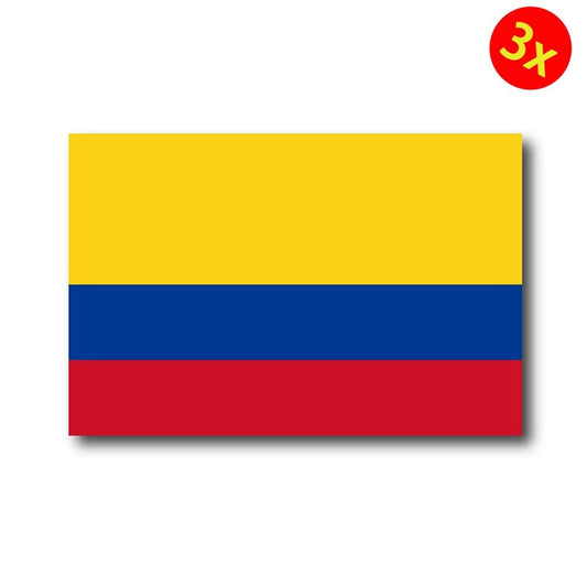3x colombian flag of colombia decal sticker car truck window