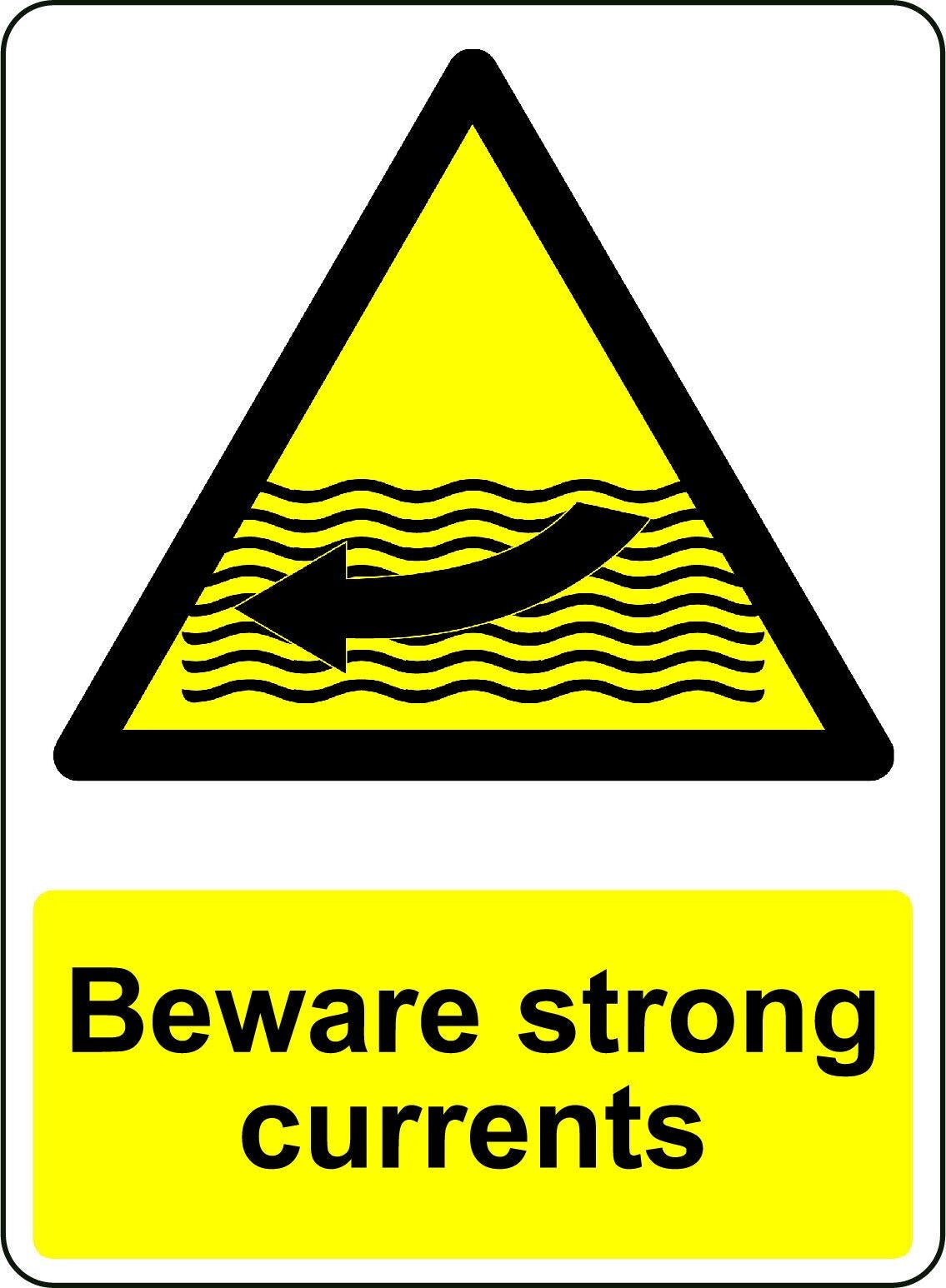2x Warning Beware Strong Currents Osha Decal Safety Sign Sticker Decal