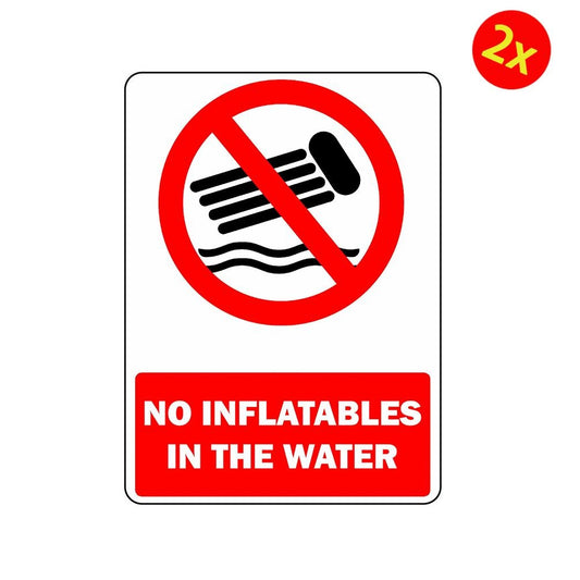 2x No Inflatables in The Water Osha Decal Safety Sign Sticker