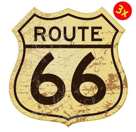 3X Rt Route 66 Sign Sticker Vinyl Car Truck Sticker Decal