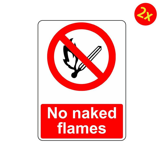 2X No Naked Flames Osha Decal Safety Sign Sticker