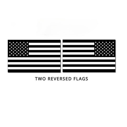 2x Reversed Black American Flag Decal Stickers Truck