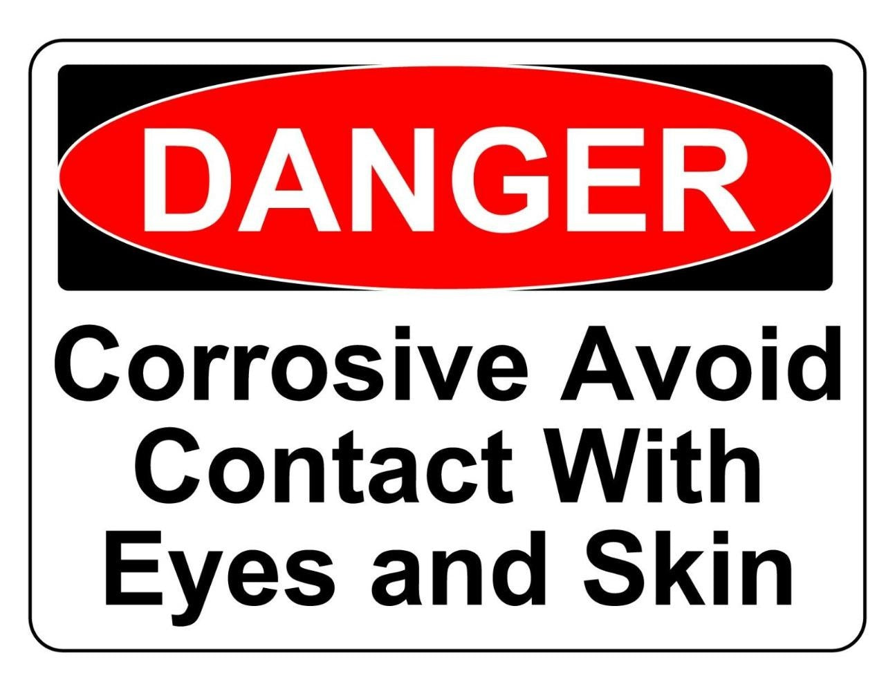 3X Danger Corrosive Avoid Contact Osha Decal Safety Sign Sticker