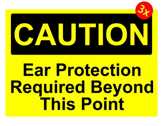 3X Caution Ear Protection Required Osha Decal Safety Sign Sticker