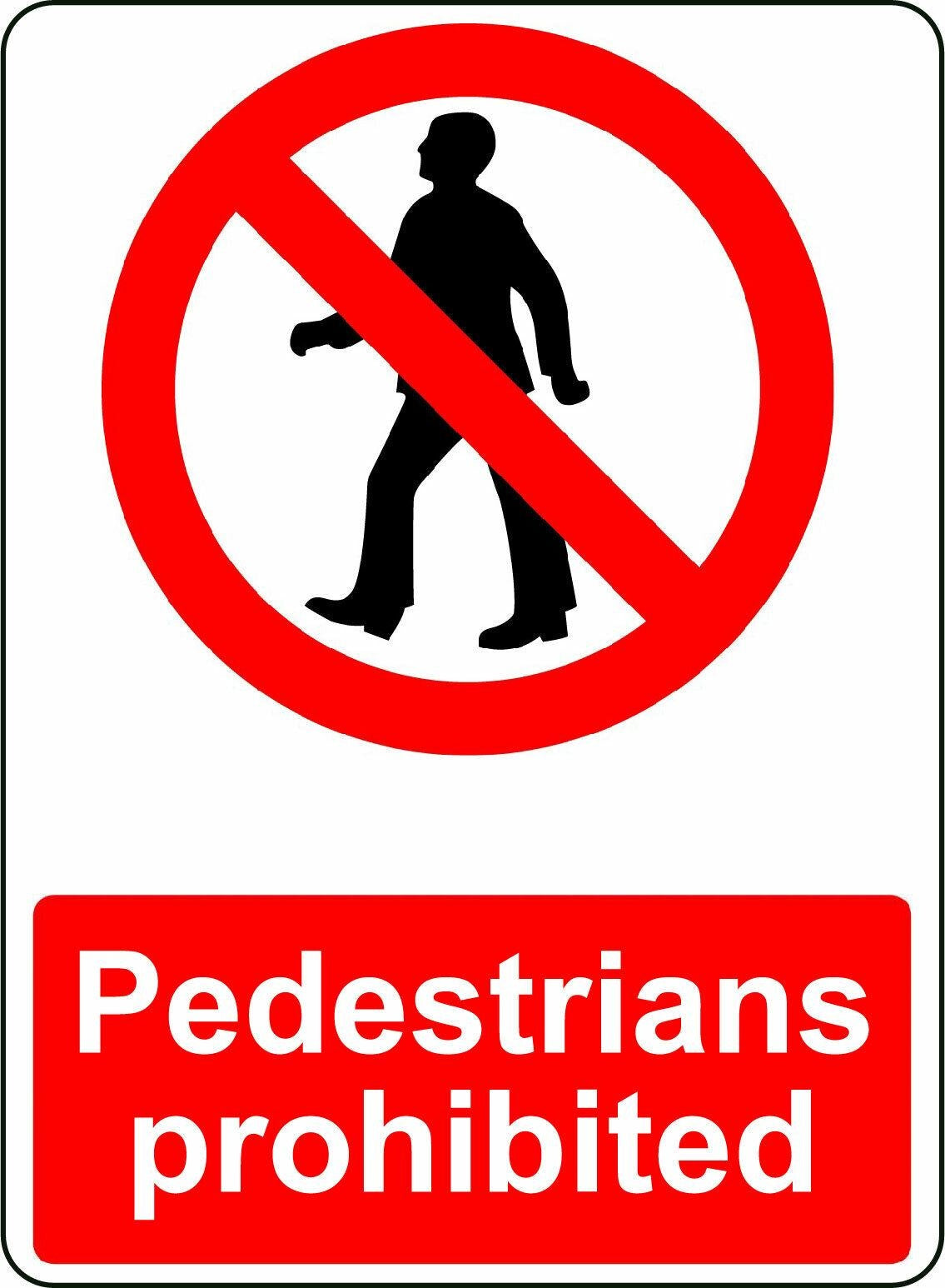 2x Pedestrians Prohibited Osha Decal Safety Sign Sticker
