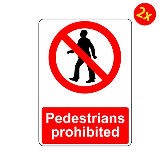 2x Pedestrians Prohibited Osha Decal Safety Sign Sticker