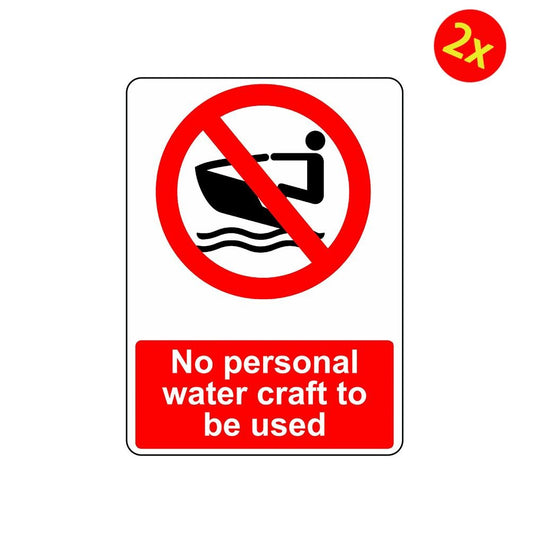 2X NO PERSONAL WATERCRAFT OSHA DECAL SAFETY SIGN STICKER