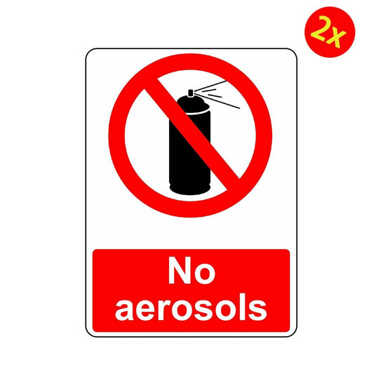 2X NO AEROSOLS OSHA DECAL SAFETY SIGN STICKER