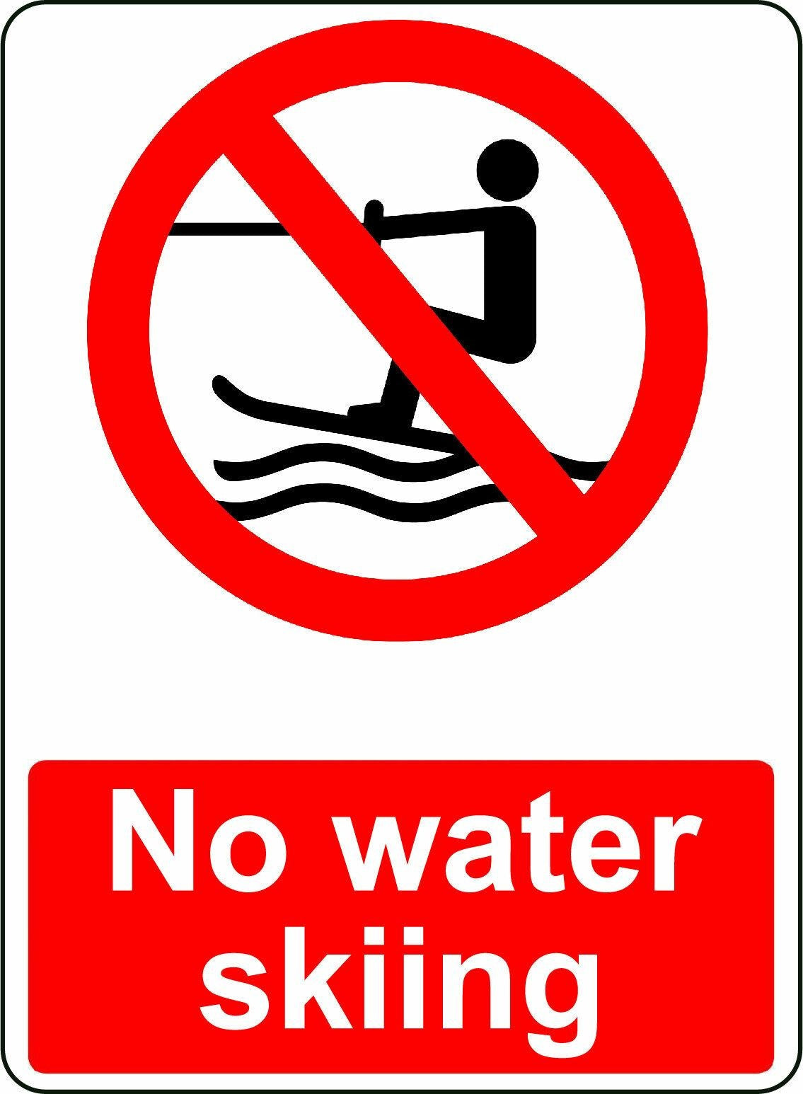 2X NO WATER SKIING EQUIPMENT OSHA DECAL SAFETY SIGN STICKER