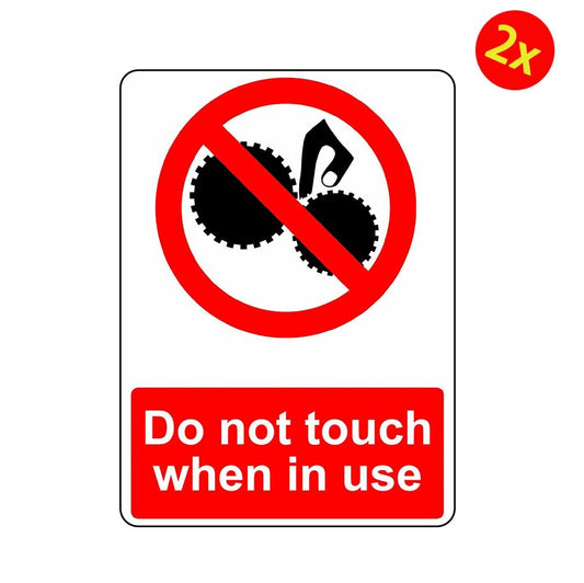 2X DO NOT TOUCH WHEN IN USE OSHA DECAL SAFETY SIGN STICKER