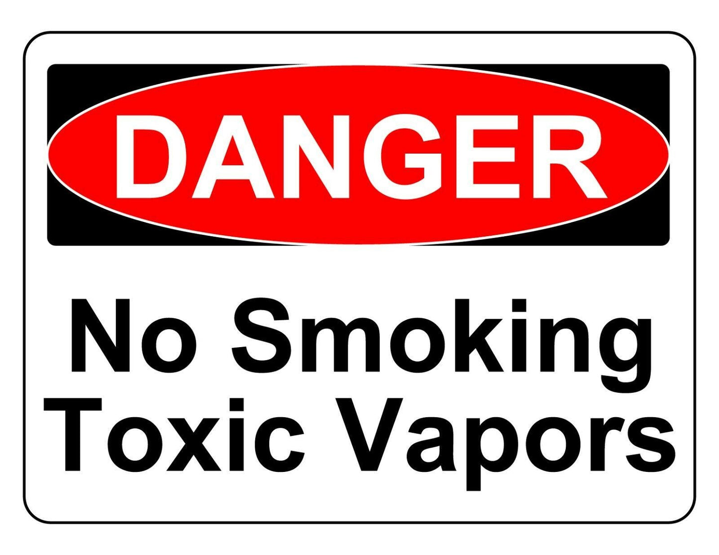 3X DANGER NO SMOKING TOXIC VAPORS OSHA DECAL SAFETY SIGN STICKER