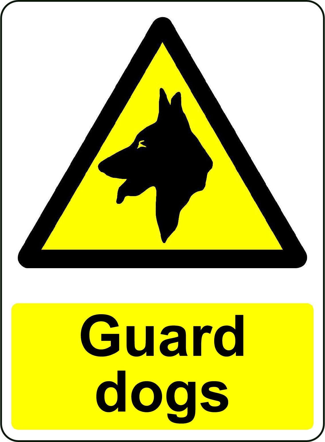 2X WARNING CAUTION GUARD DOGS OSHA DECAL SAFETY SIGN STICKER