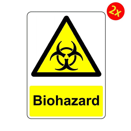 2X WARNING BIOHAZARD OSHA DECAL SAFETY SIGN STICKER