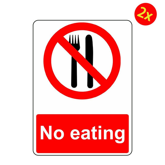 2X NO EATING OSHA DECAL SAFETY SIGN STICKER