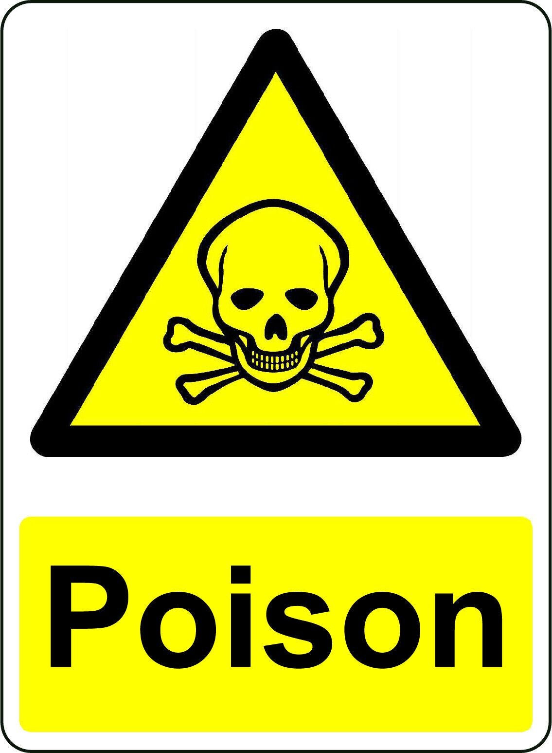 2X WARNING CAUTION POISON OSHA DECAL SAFETY SIGN STICKER