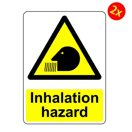 2X WARNING CAUTION INHALATION HAZARD OSHA DECAL SAFETY SIGN STICKER