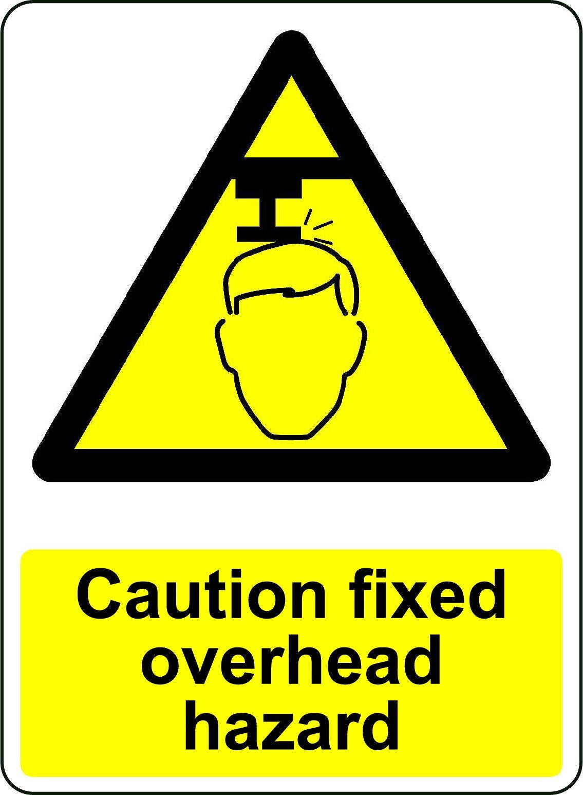 2X WARNING CAUTION OVERHEAD HAZARD OSHA DECAL SAFETY SIGN STICKER