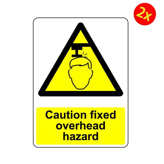 2X WARNING CAUTION OVERHEAD HAZARD OSHA DECAL SAFETY SIGN STICKER