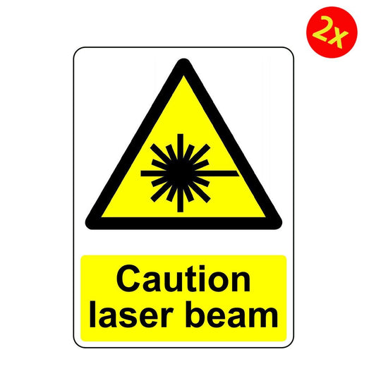 2X WARNING CAUTION LASER BEAM OSHA DECAL SAFETY SIGN STICKER