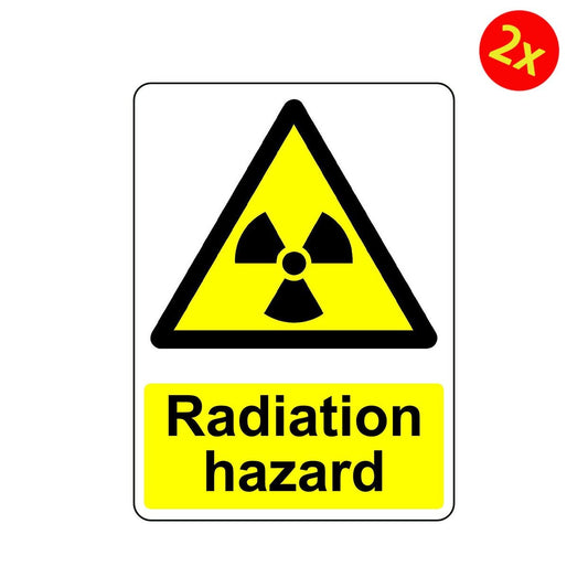 2X WARNING CAUTION RADIATION HAZARD OSHA DECAL SAFETY SIGN STICKER