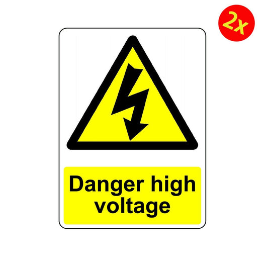 2X WARNING DANGER HIGH VOLTAGE OSHA DECAL SAFETY SIGN STICKER
