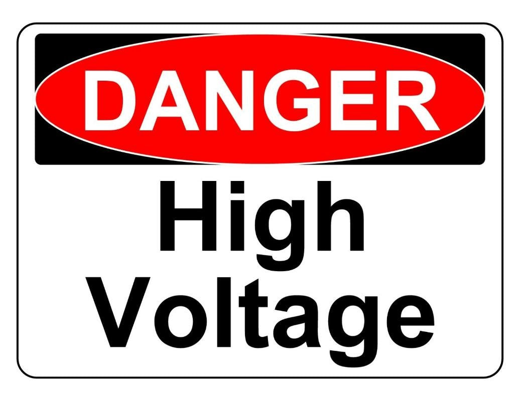 3X DANGER HIGH VOLTAGE OSHA DECAL SAFETY SIGN STICKER