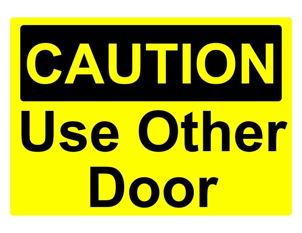3X CAUTION USE OTHER DOOR OSHA DECAL SAFETY SIGN STICKER