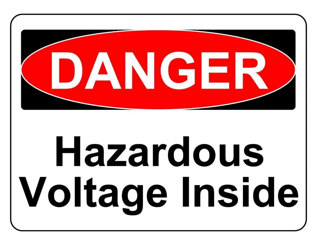 3X DANGER HAZARDOUS VOLTAGE INSIDE OSHA DECAL SAFETY SIGN STICKER