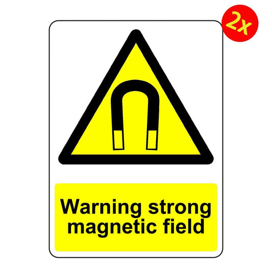 2X WARNING STRONG MAGNETIC FIELD OSHA DECAL SAFETY SIGN STICKER