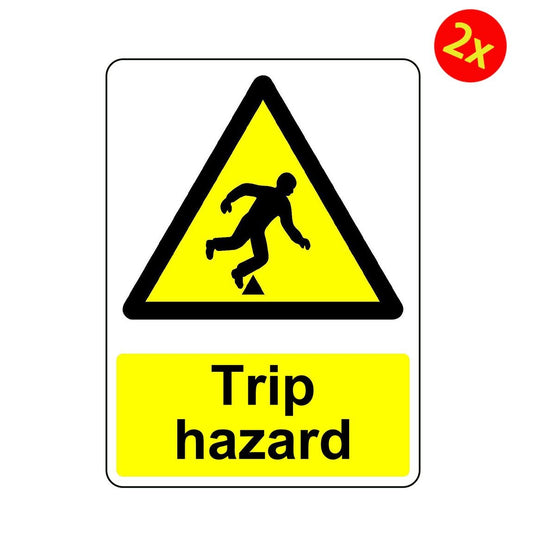 2X WARNING CAUTION TRIP HAZARD OSHA DECAL SAFETY SIGN STICKER