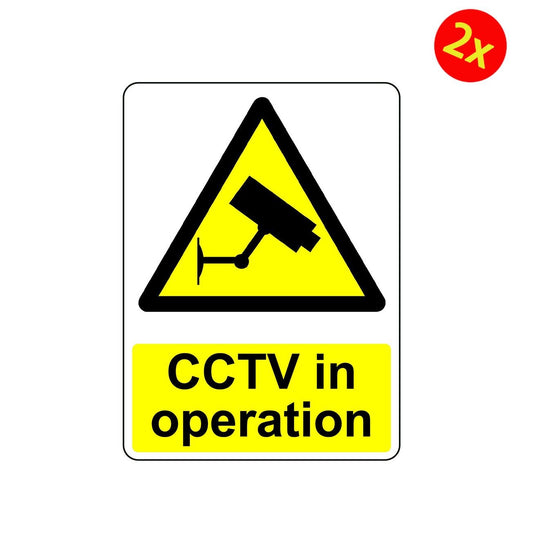 2X WARNING CCTV IN OPERATION OSHA DECAL SAFETY SIGN STICKER