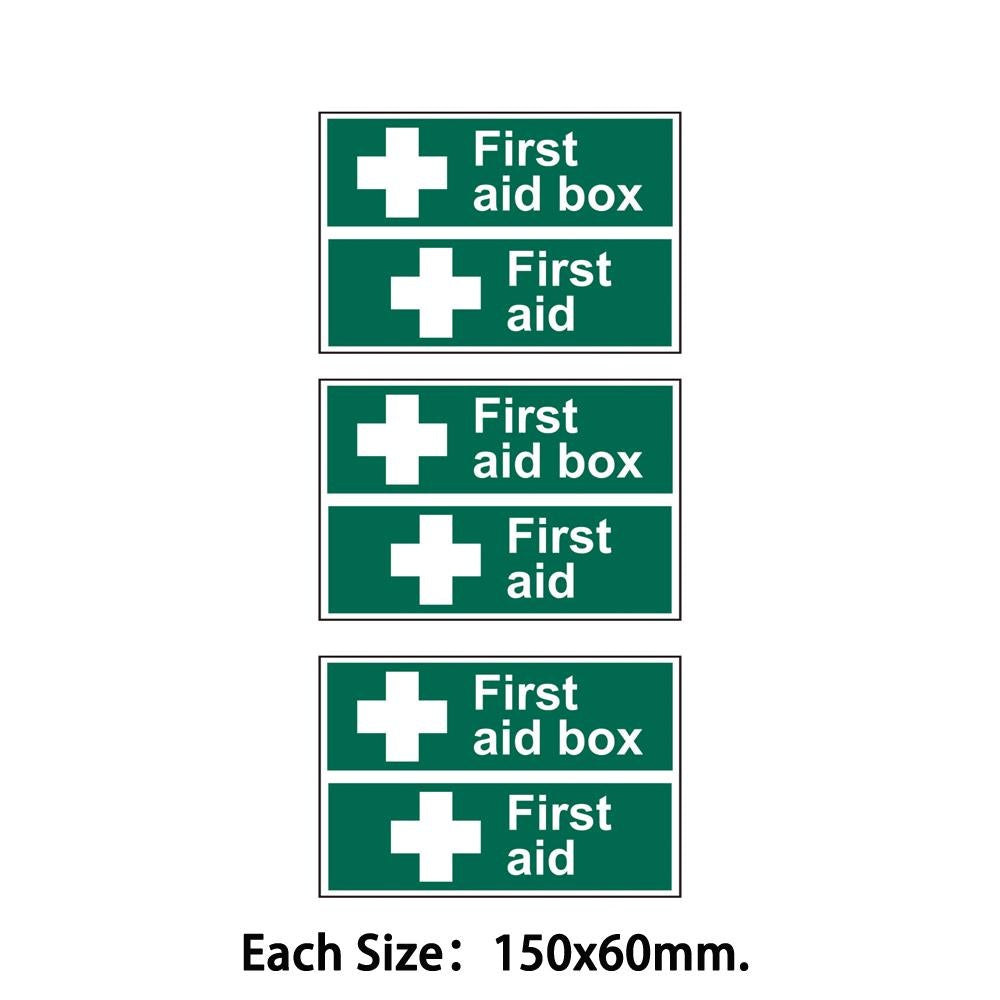 Pack of 3 150 x 60mm Scan First Aid Box First Aid PVC Signs
