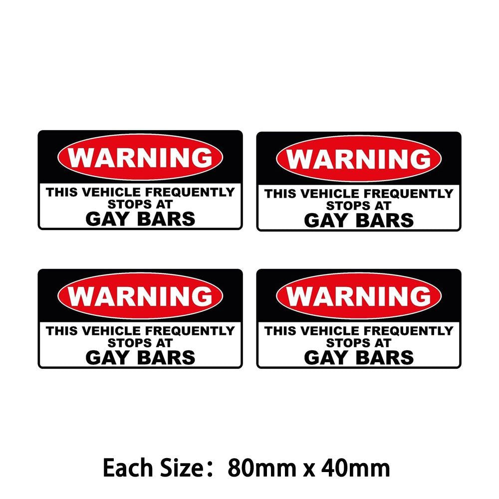 Warning this vehicle stops at gaybars Fun Adult joke car van vinyl sticker