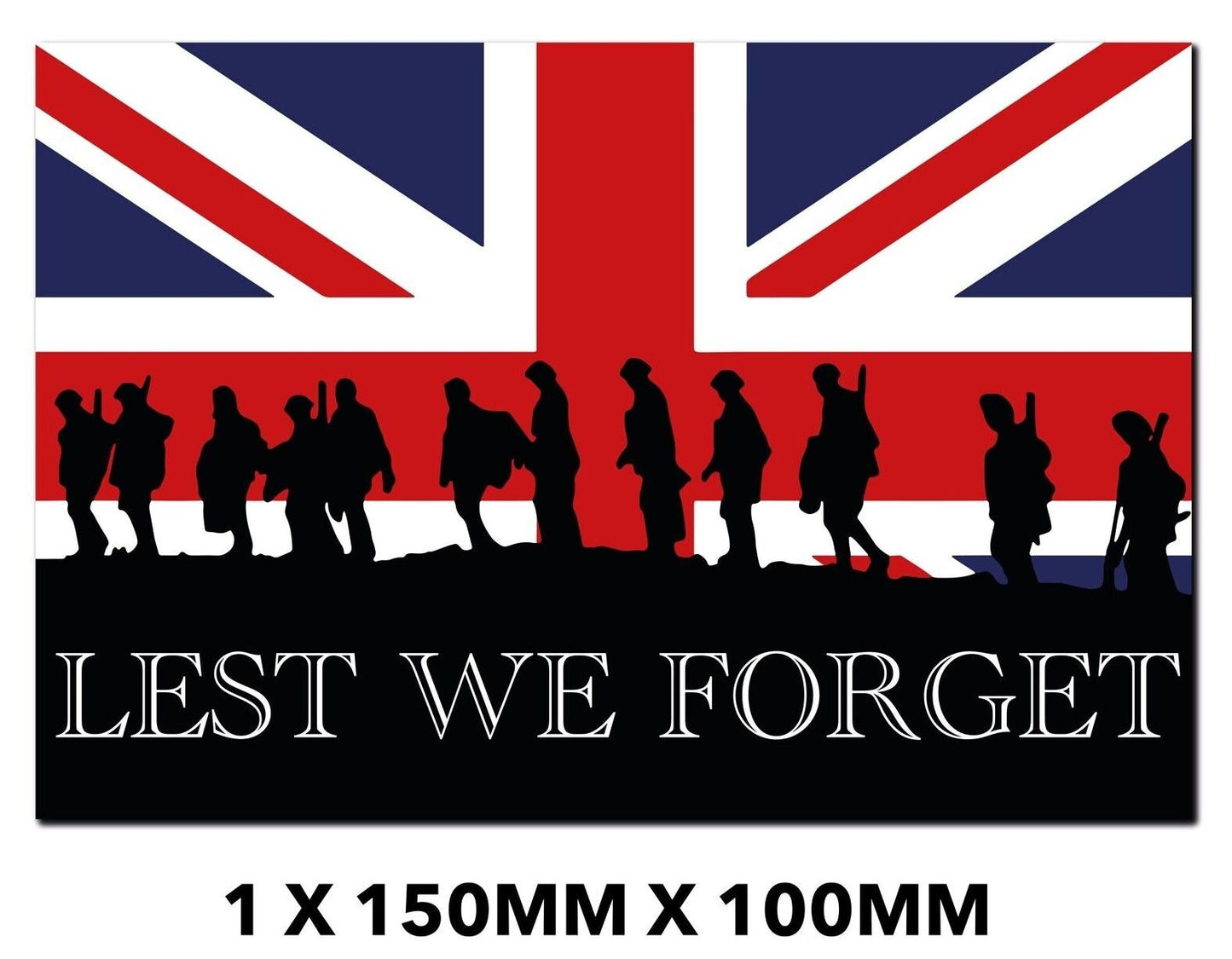 Lest We Forget Union Jack Remembrance Day Soldiers Memorial Sticker