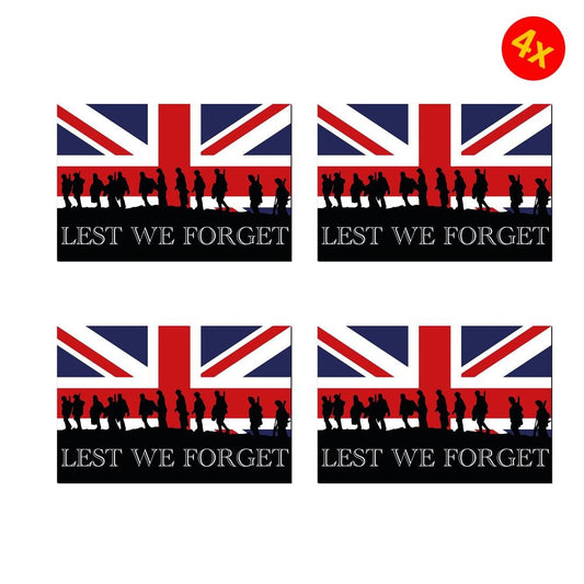 Lest We Forget Union Jack Remembrance Day Soldiers Memorial Sticker