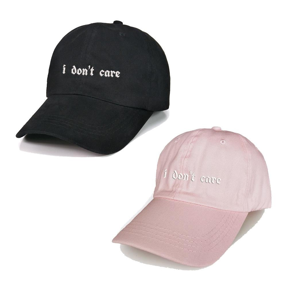i Don't Care Baseball Caps Text Embroidery Cotton Unisex Adjustable Stylish Comfortable Hats