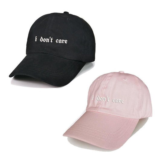 i Don't Care Baseball Caps Text Embroidery Cotton Unisex Adjustable Stylish Comfortable Hats