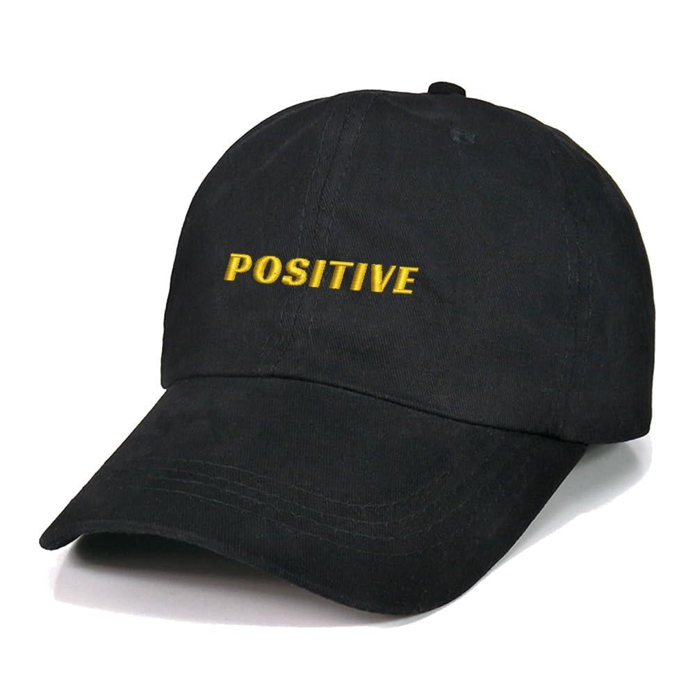 Positive Baseball Caps Text Embroidery Unisex Cotton Adjustable Stylish Comfortable Hats
