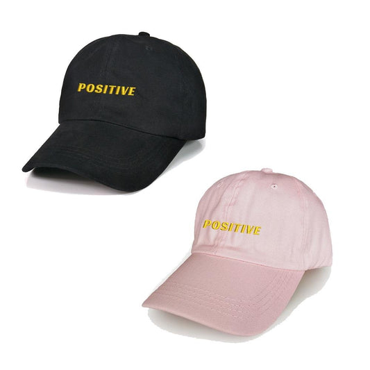 Positive Baseball Caps Text Embroidery Unisex Cotton Adjustable Stylish Comfortable Hats
