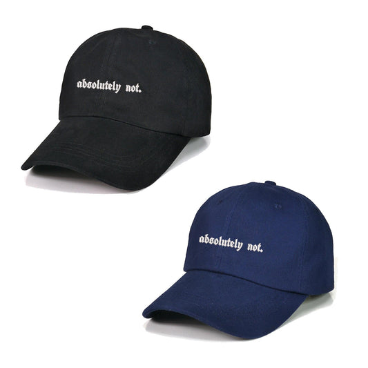 Absolutely not Baseball Caps Text Embroidery Cotton Unisex Adjustable Stylish Comfortable Hats