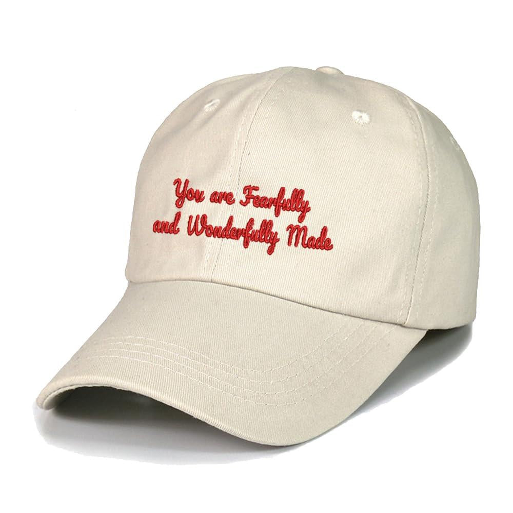 Unisex Baseball Caps, You are Fearfully and wanderfully Made Text Embroidery, Cotton, Adjustable Stylish Comfortable Hats