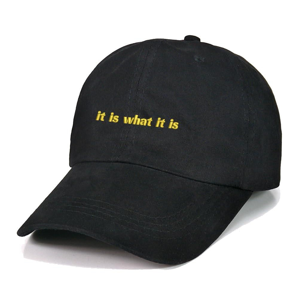 It is What it is Baseball Caps Text Embroidery Unisex Cotton Adjustable Stylish Comfortable Hats