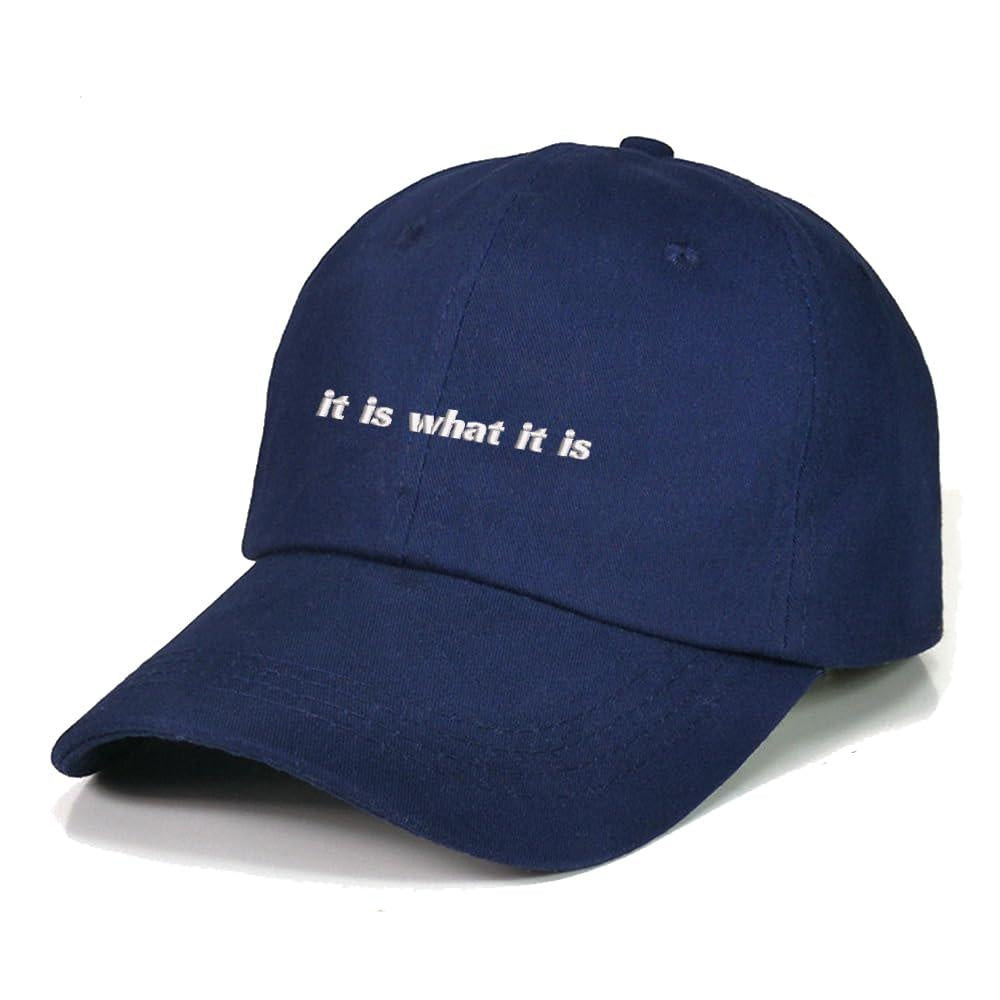 It is What it is Baseball Caps Text Embroidery Unisex Cotton Adjustable Stylish Comfortable Hats