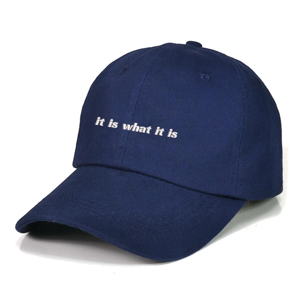 It is What it is Baseball Caps Text Embroidery Unisex Cotton Adjustable Stylish Comfortable Hats