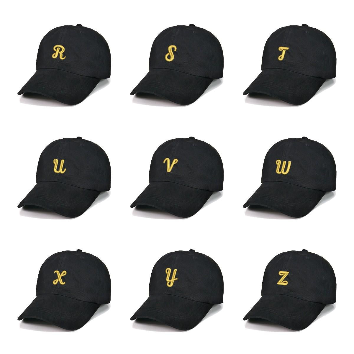 Alphabet Letter A-Z Baseball Caps Embroidery Cotton Unisex Adjustable Stylish and Comfortable Hats
