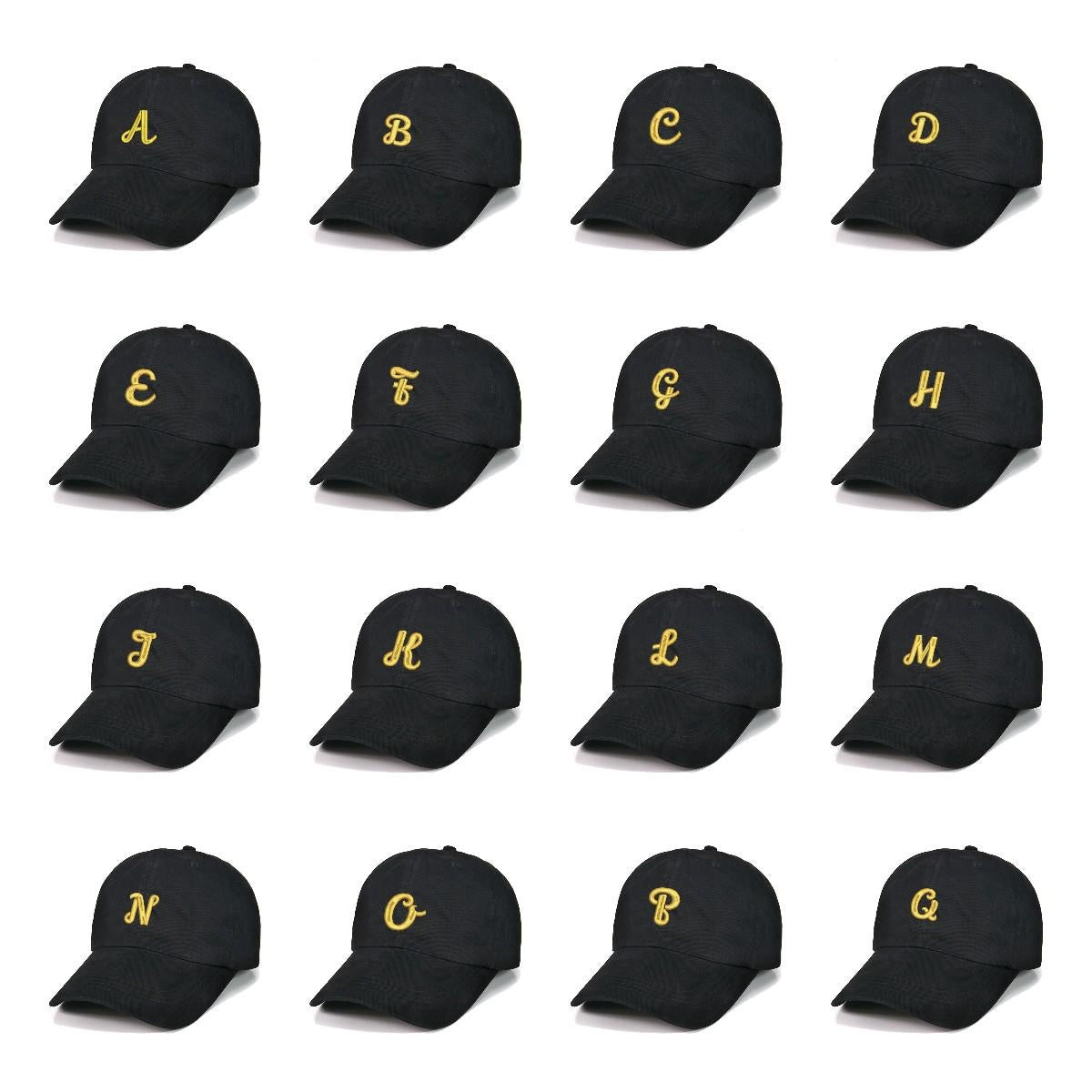 Alphabet Letter A-Z Baseball Caps Embroidery Cotton Unisex Adjustable Stylish and Comfortable Hats